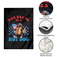 Bad Day To Be A Hot Dog 4th of July Garden Flag Funny BBQ Grilling