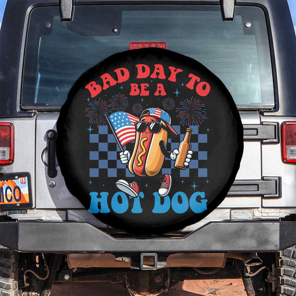 Bad Day To Be A Hot Dog 4th of July Spare Tire Cover Funny BBQ Grilling