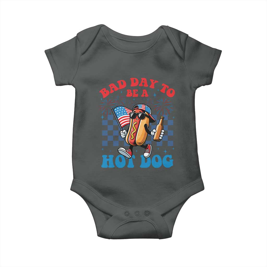 Bad Day To Be A Hot Dog 4th of July Baby Onesie Funny BBQ Grilling