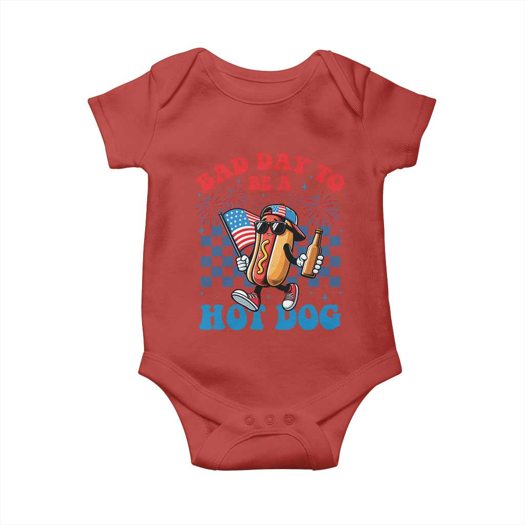 Bad Day To Be A Hot Dog 4th of July Baby Onesie Funny BBQ Grilling