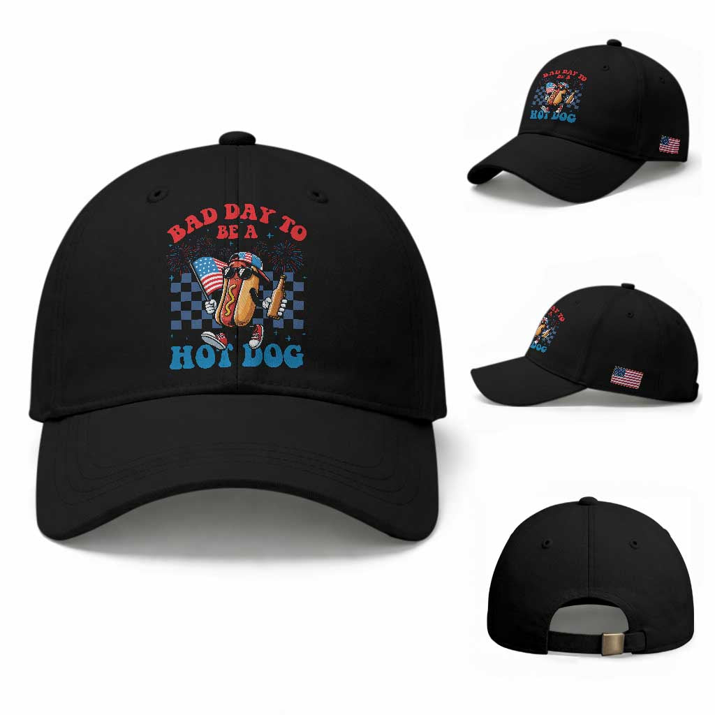 Bad Day To Be A Hot Dog 4th of July Baseball Cap Funny BBQ Grilling