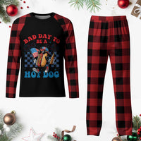 Bad Day To Be A Hot Dog 4th of July Plaid Pajama Set Funny BBQ Grilling