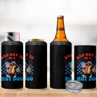 Bad Day To Be A Hot Dog 4th of July 4 in 1 Can Cooler Tumbler Funny BBQ Grilling