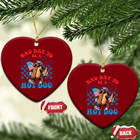 Bad Day To Be A Hot Dog 4th of July Ceramic Ornament Funny BBQ Grilling