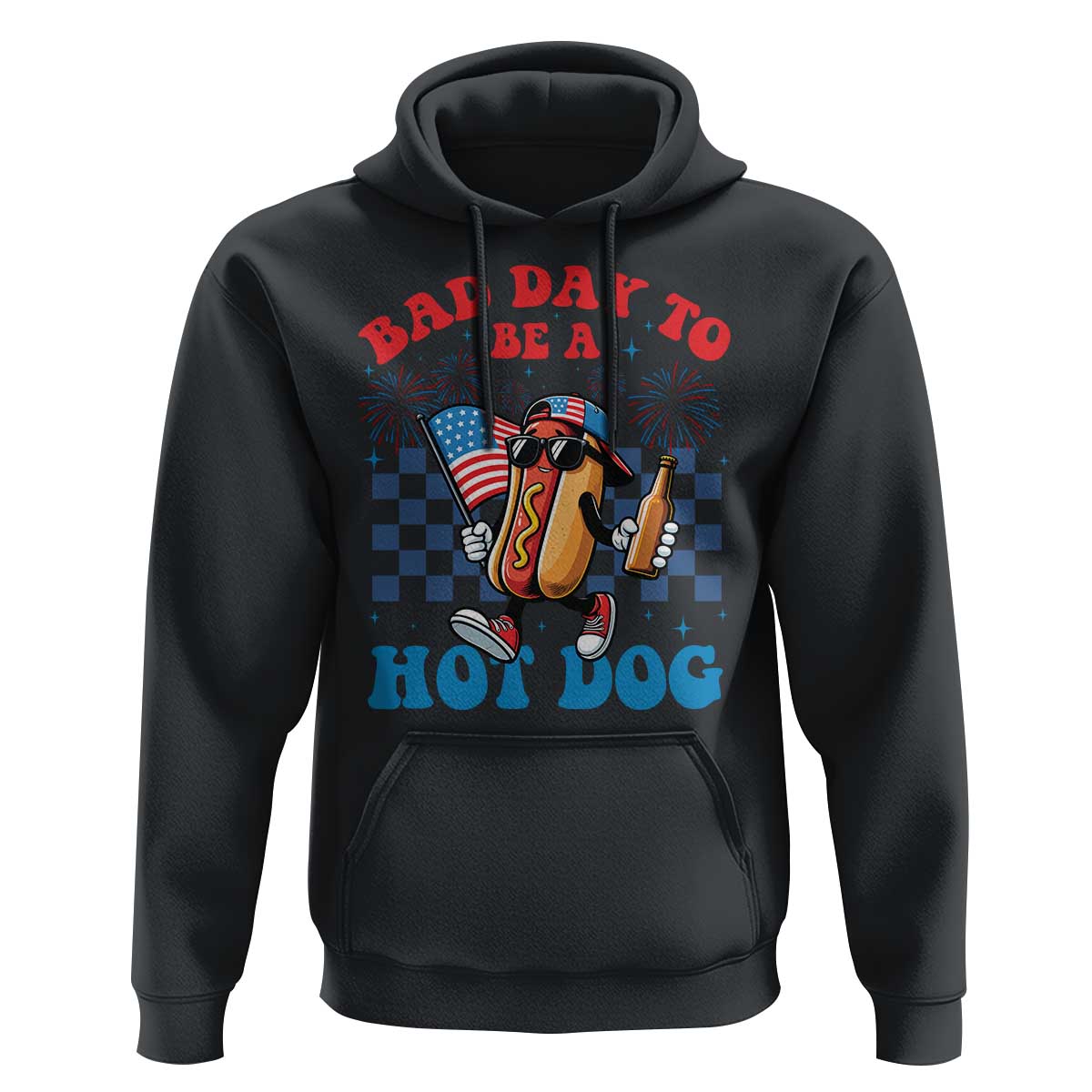 Bad Day To Be A Hot Dog 4th of July Hoodie Funny BBQ Grilling