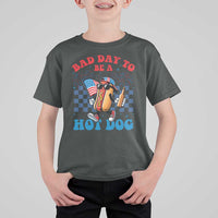 Bad Day To Be A Hot Dog 4th of July T Shirt For Kid Funny BBQ Grilling