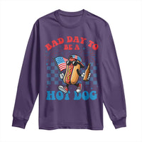Bad Day To Be A Hot Dog 4th of July Long Sleeve Shirt Funny BBQ Grilling