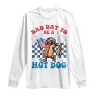 Bad Day To Be A Hot Dog 4th of July Long Sleeve Shirt Funny BBQ Grilling