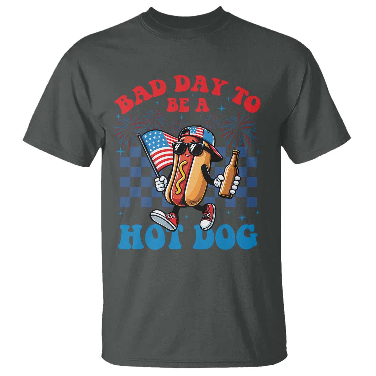 Bad Day To Be A Hot Dog 4th of July T Shirt Funny BBQ Grilling