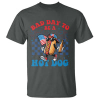 Bad Day To Be A Hot Dog 4th of July T Shirt Funny BBQ Grilling