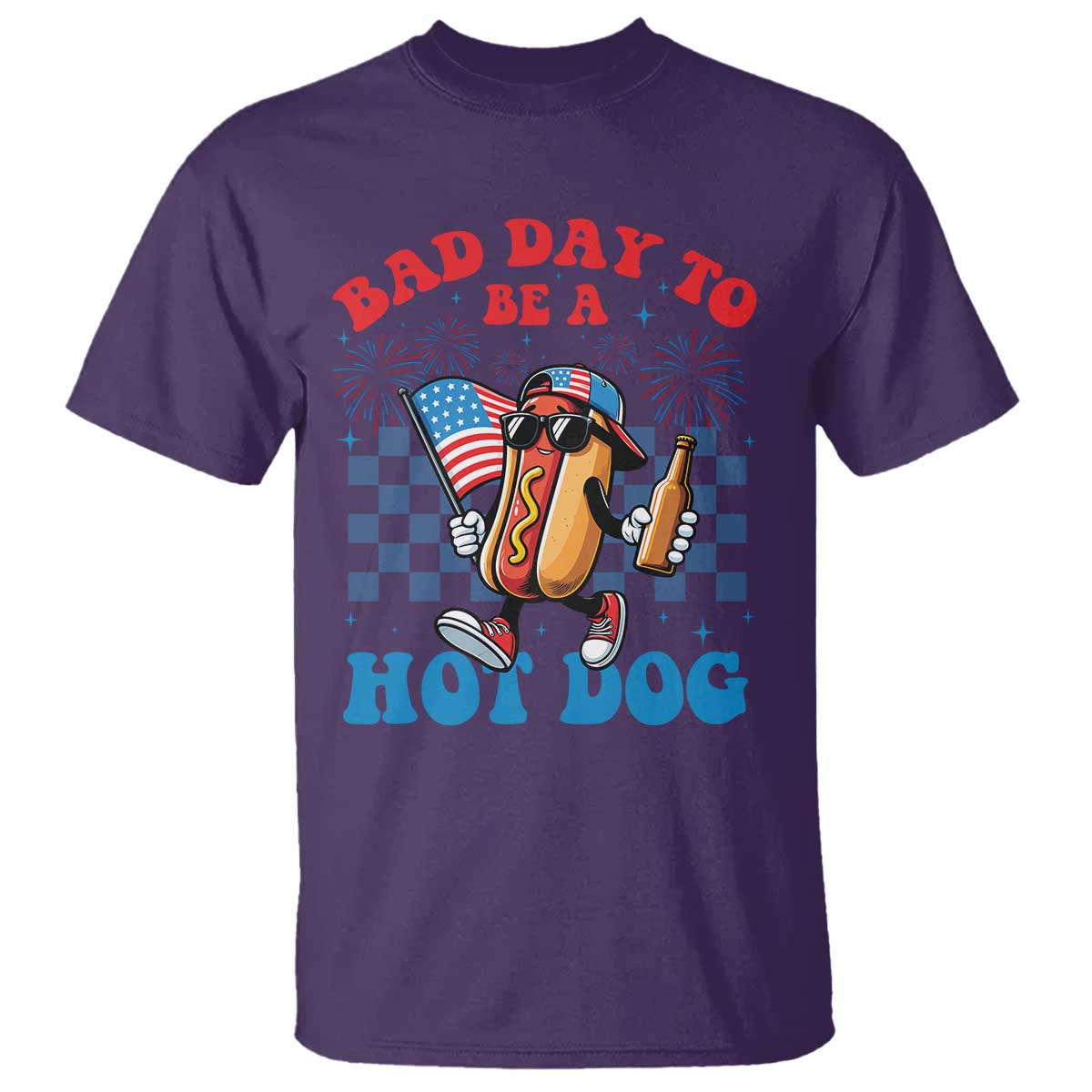 Bad Day To Be A Hot Dog 4th of July T Shirt Funny BBQ Grilling