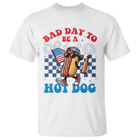 Bad Day To Be A Hot Dog 4th of July T Shirt Funny BBQ Grilling