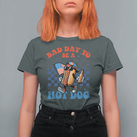 Bad Day To Be A Hot Dog 4th of July T Shirt For Women Funny BBQ Grilling