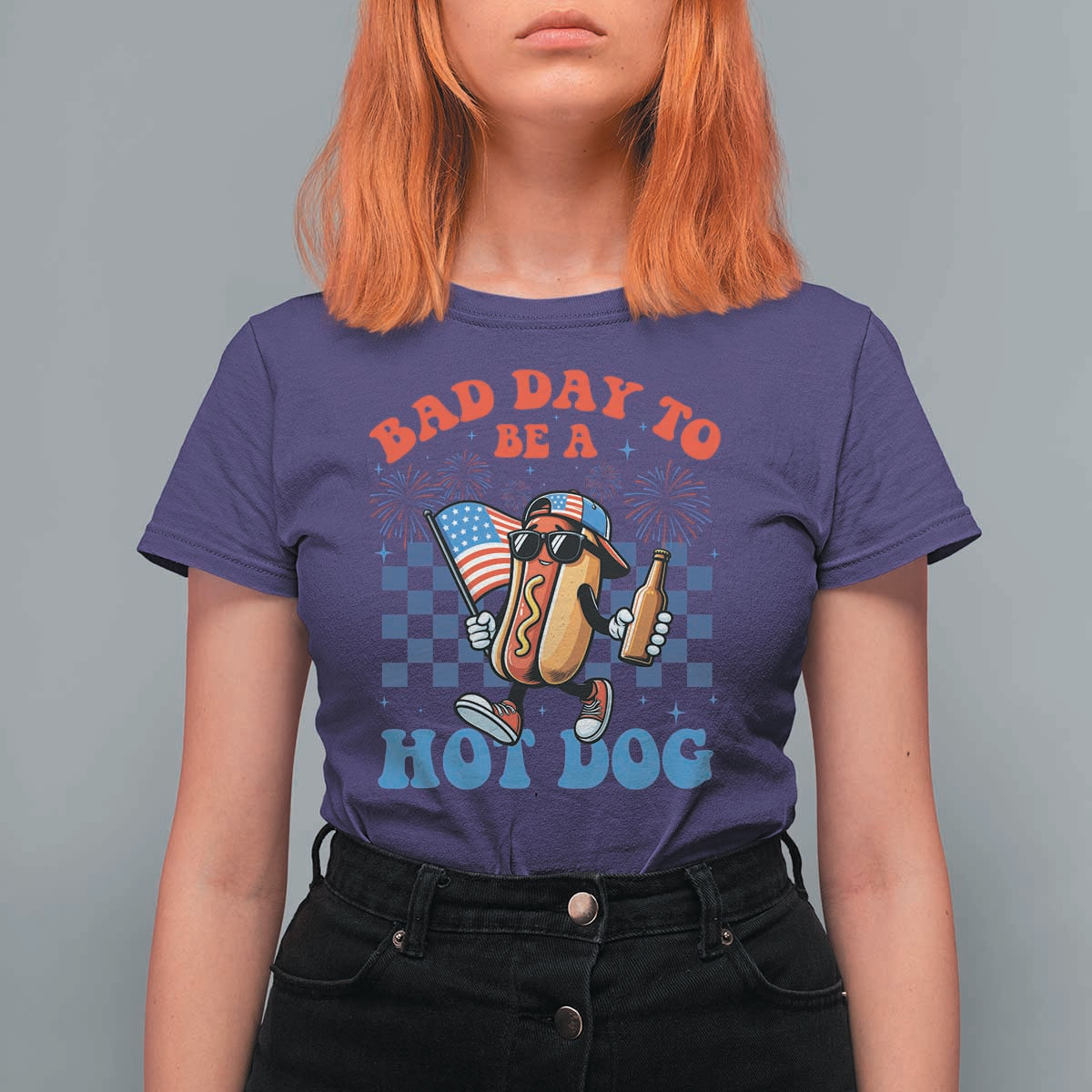 Bad Day To Be A Hot Dog 4th of July T Shirt For Women Funny BBQ Grilling