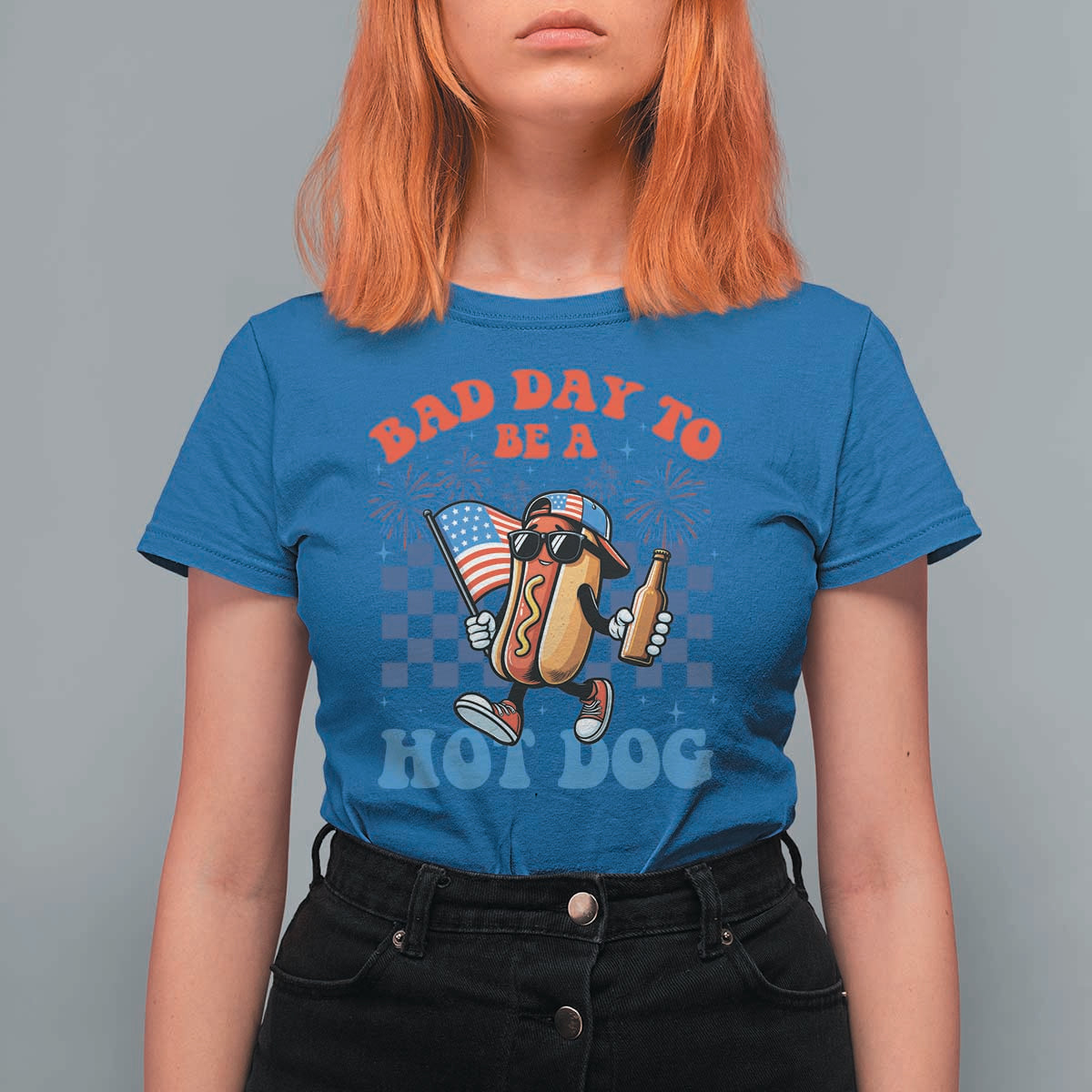 Bad Day To Be A Hot Dog 4th of July T Shirt For Women Funny BBQ Grilling