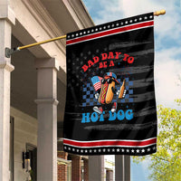 Bad Day To Be A Hot Dog 4th of July Patriotic Garden Flag Funny BBQ Grilling