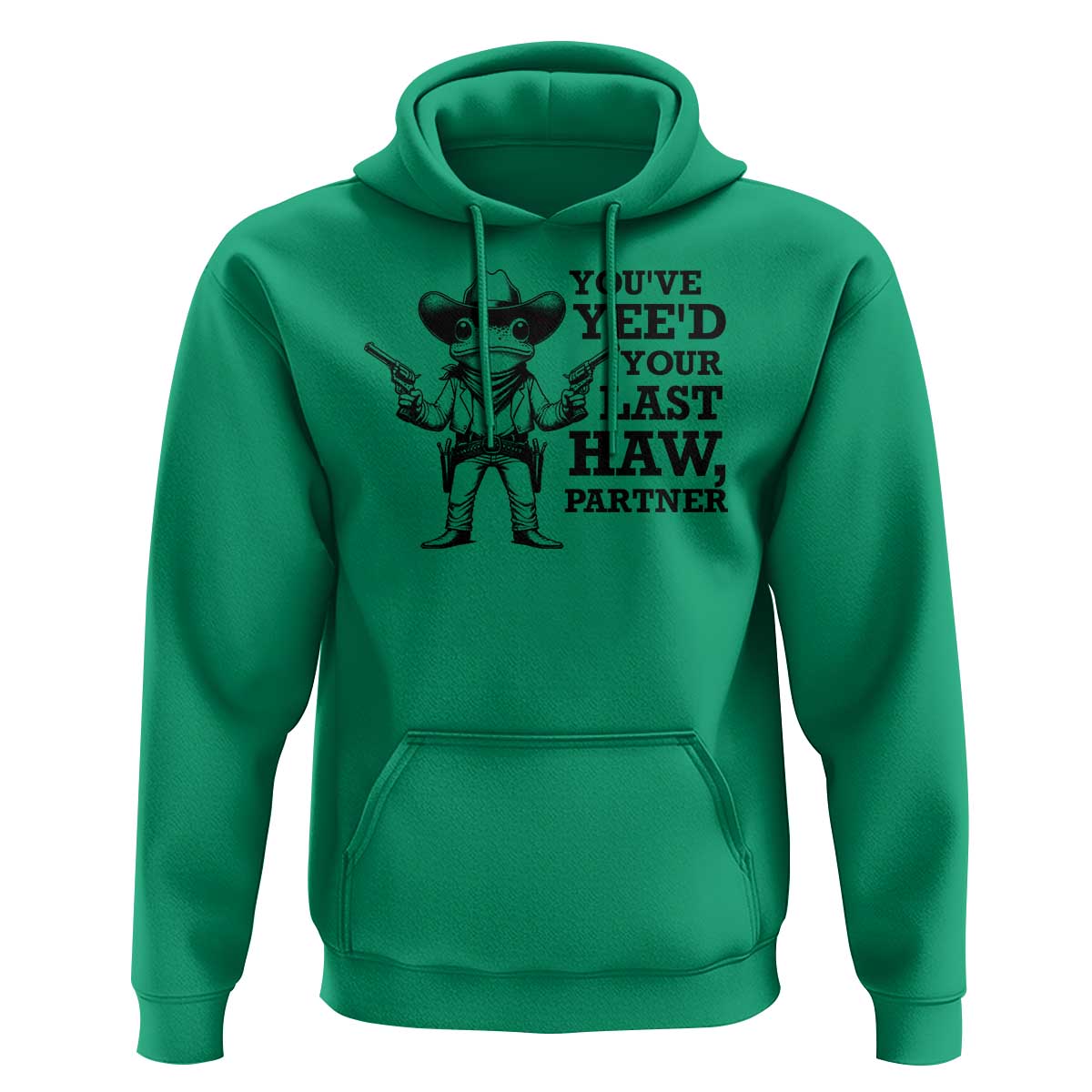 Funny Cowboy Frog Hoodie Vintage You've Yee'd Your Last Haw Partner - Wonder Print Shop