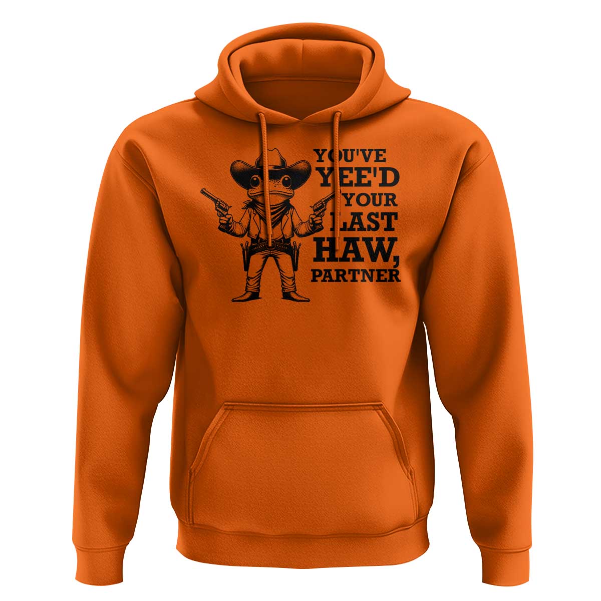 Funny Cowboy Frog Hoodie Vintage You've Yee'd Your Last Haw Partner - Wonder Print Shop