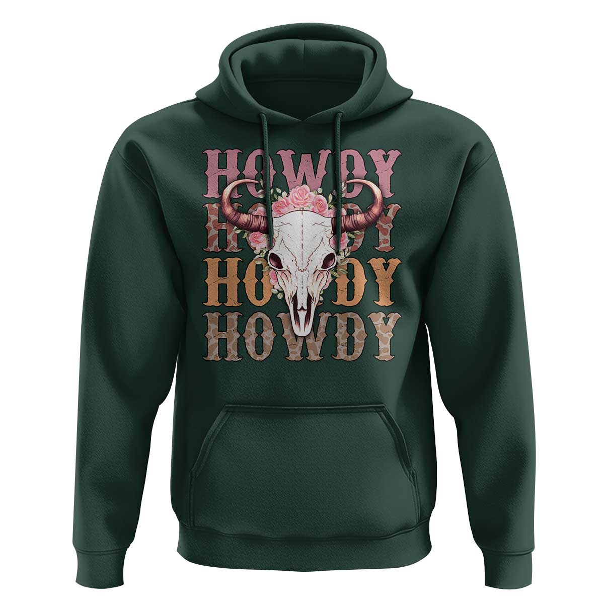 Country Cowgirl Hoodie Howdy Rodeo Cowboy Flower Skull - Wonder Print Shop