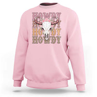 Country Cowgirl Sweatshirt Howdy Rodeo Cowboy Flower Skull - Wonder Print Shop