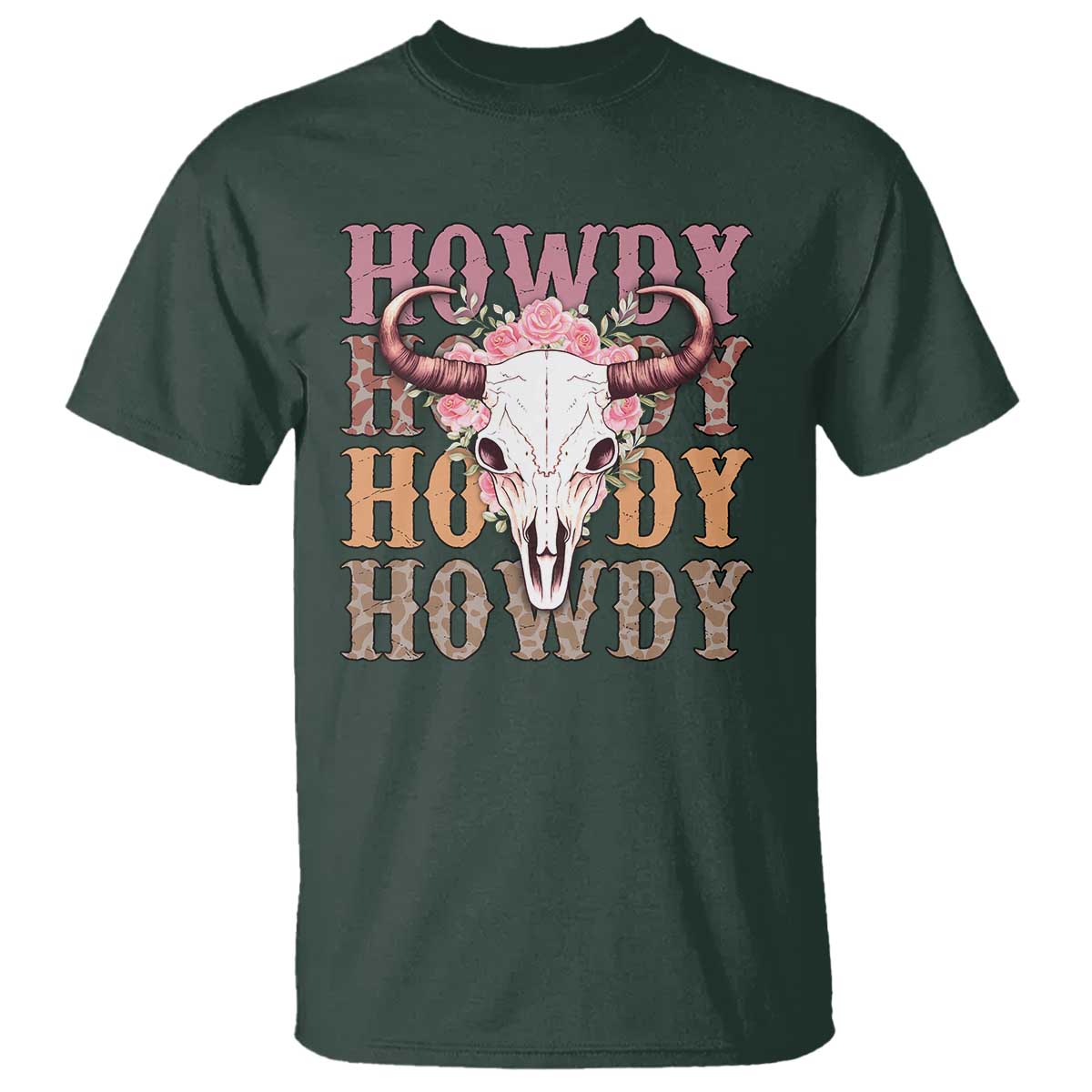 Country Cowgirl T Shirt Howdy Rodeo Cowboy Flower Skull - Wonder Print Shop
