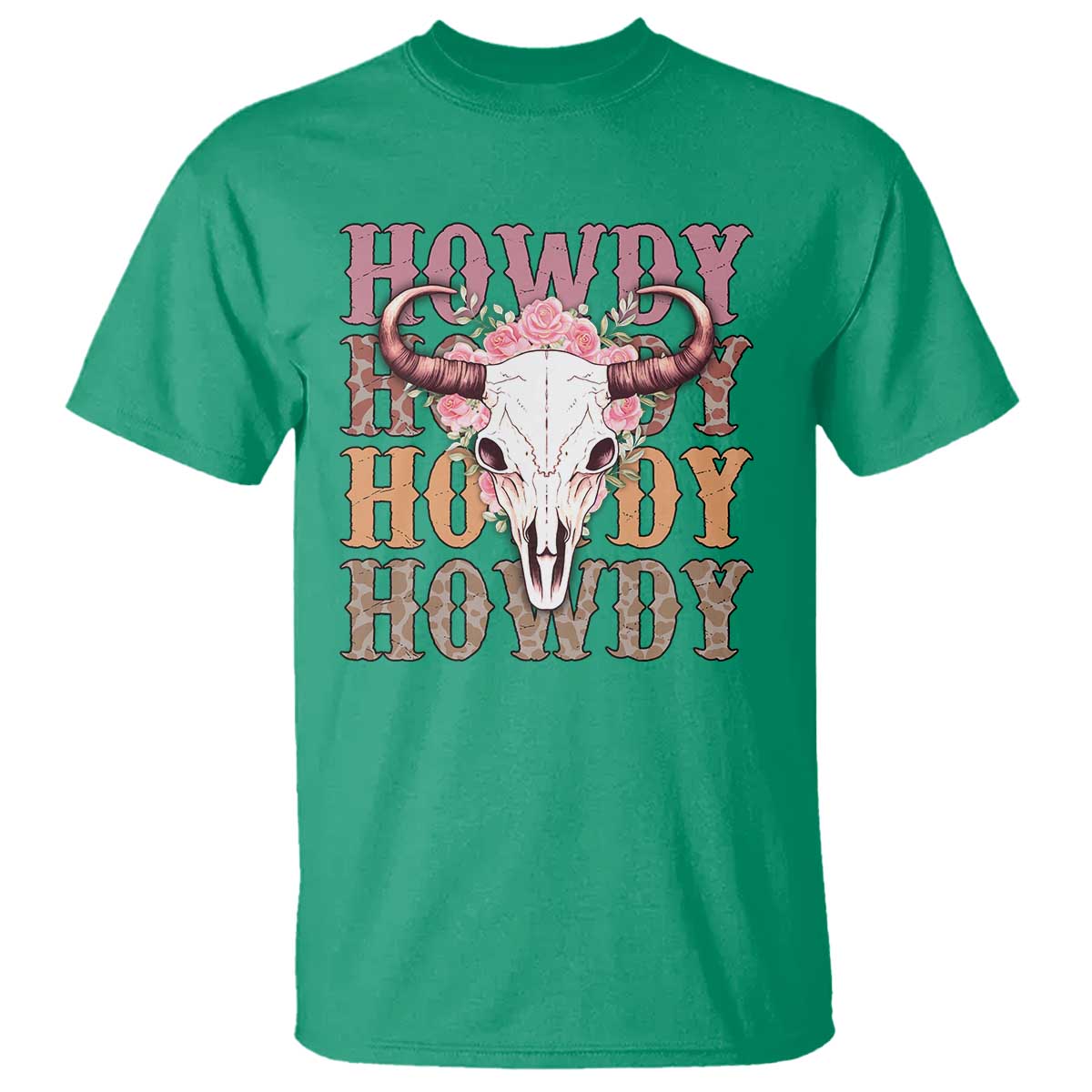 Country Cowgirl T Shirt Howdy Rodeo Cowboy Flower Skull - Wonder Print Shop
