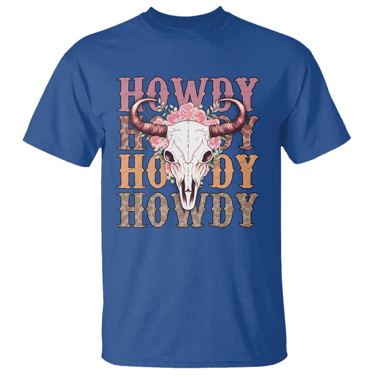 Country Cowgirl T Shirt Howdy Rodeo Cowboy Flower Skull - Wonder Print Shop