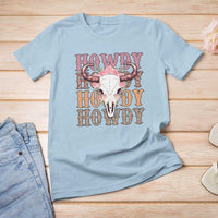 Country Cowgirl T Shirt For Women Howdy Rodeo Cowboy Flower Skull - Wonder Print Shop