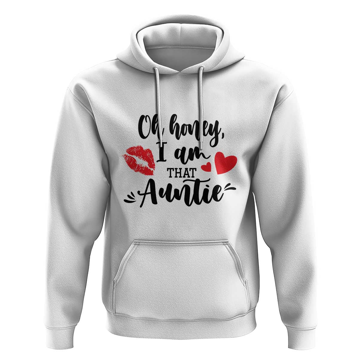 Aunt Hoodie Oh Honey I'm That Auntie Heart Lips - Wonder Print Shop