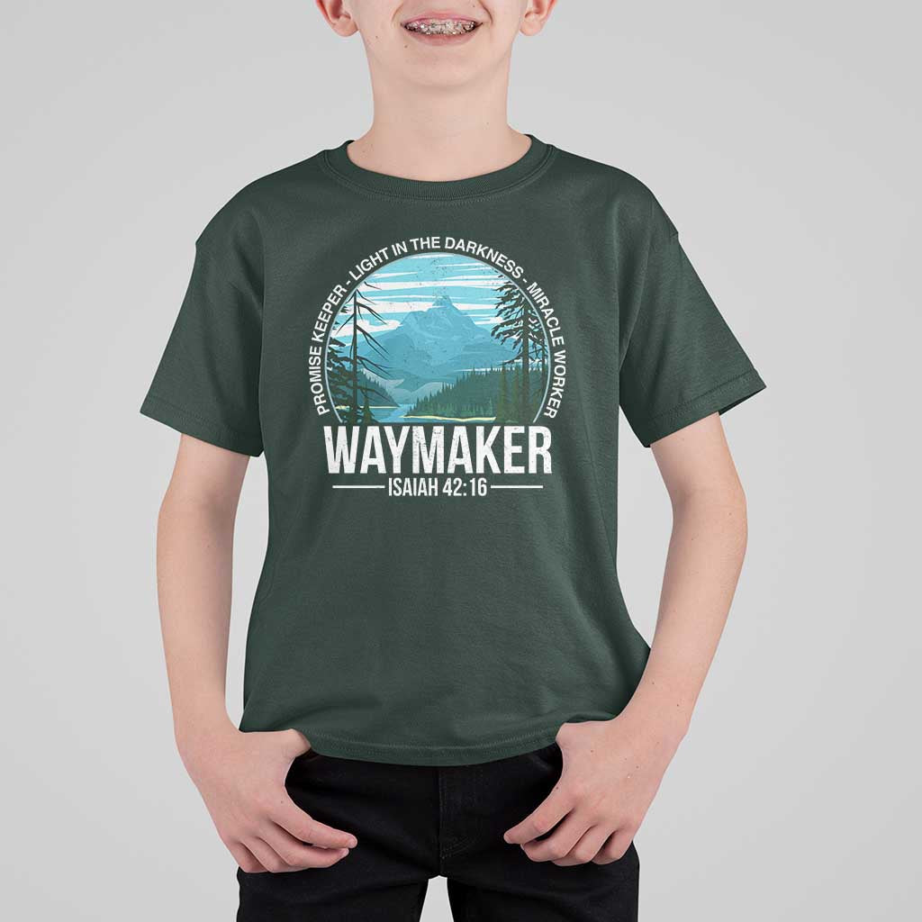 Christian T Shirt For Kid Waymaker Promise Keeper Light In The Darkness Miracle Worker Bible Verse - Wonder Print Shop