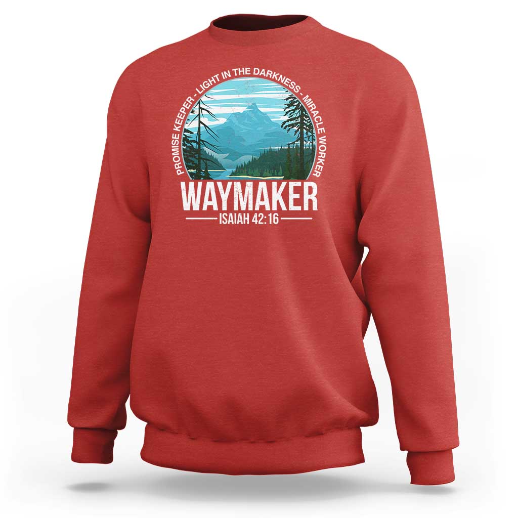 Christian Sweatshirt Waymaker Promise Keeper Light In The Darkness Miracle Worker Bible Verse - Wonder Print Shop