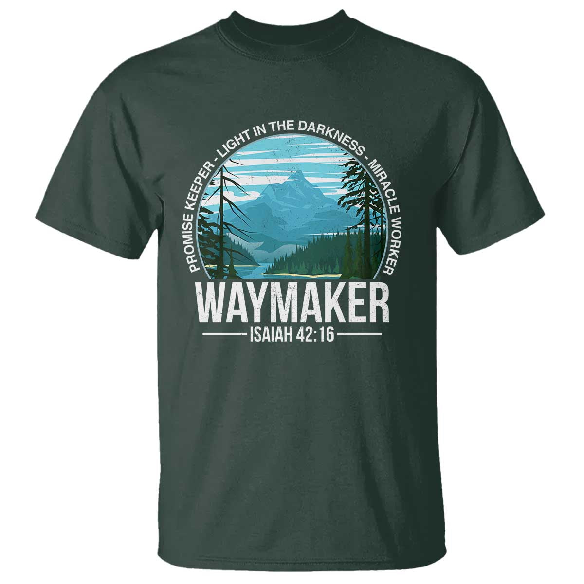 Christian T Shirt Waymaker Promise Keeper Light In The Darkness Miracle Worker Bible Verse - Wonder Print Shop