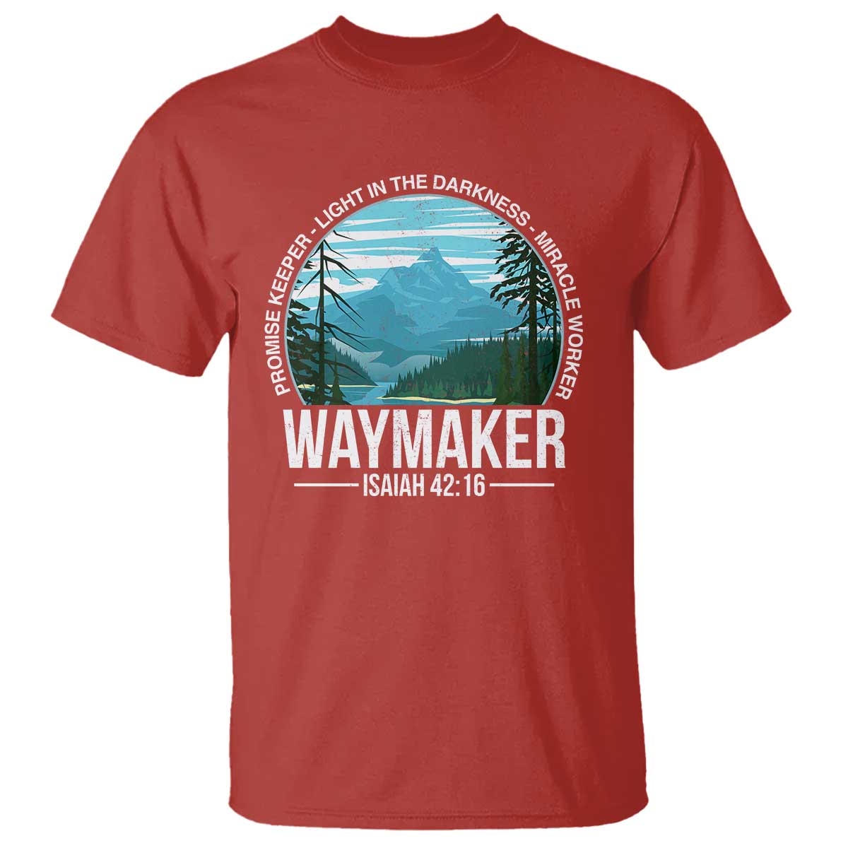 Christian T Shirt Waymaker Promise Keeper Light In The Darkness Miracle Worker Bible Verse - Wonder Print Shop
