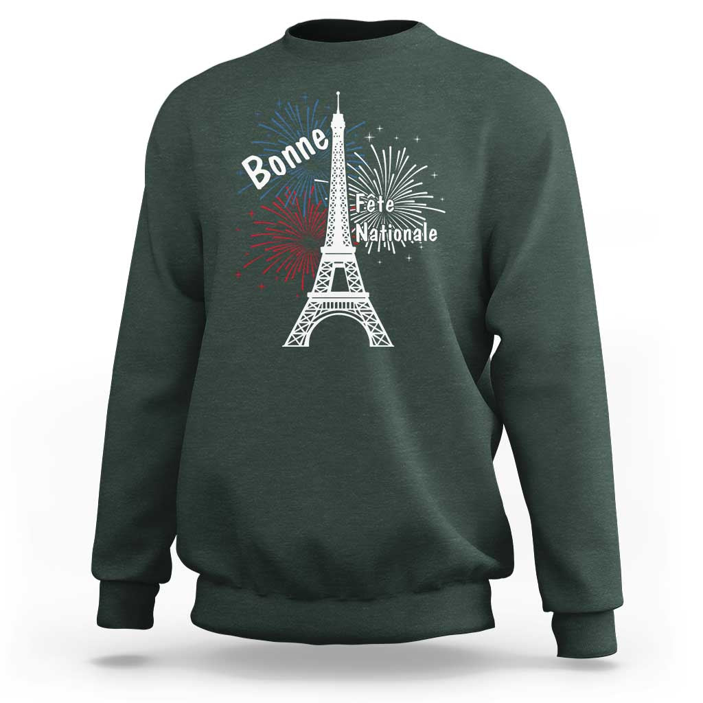 Eiffel Tower France Sweatshirt Bonne Fete Natiionale Paris Bastille Day - Wonder Print Shop