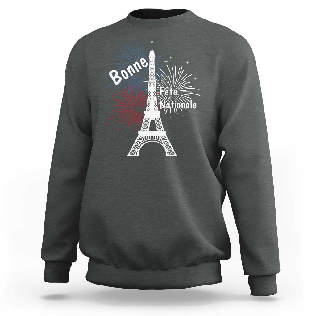 Eiffel Tower France Sweatshirt Bonne Fete Natiionale Paris Bastille Day - Wonder Print Shop