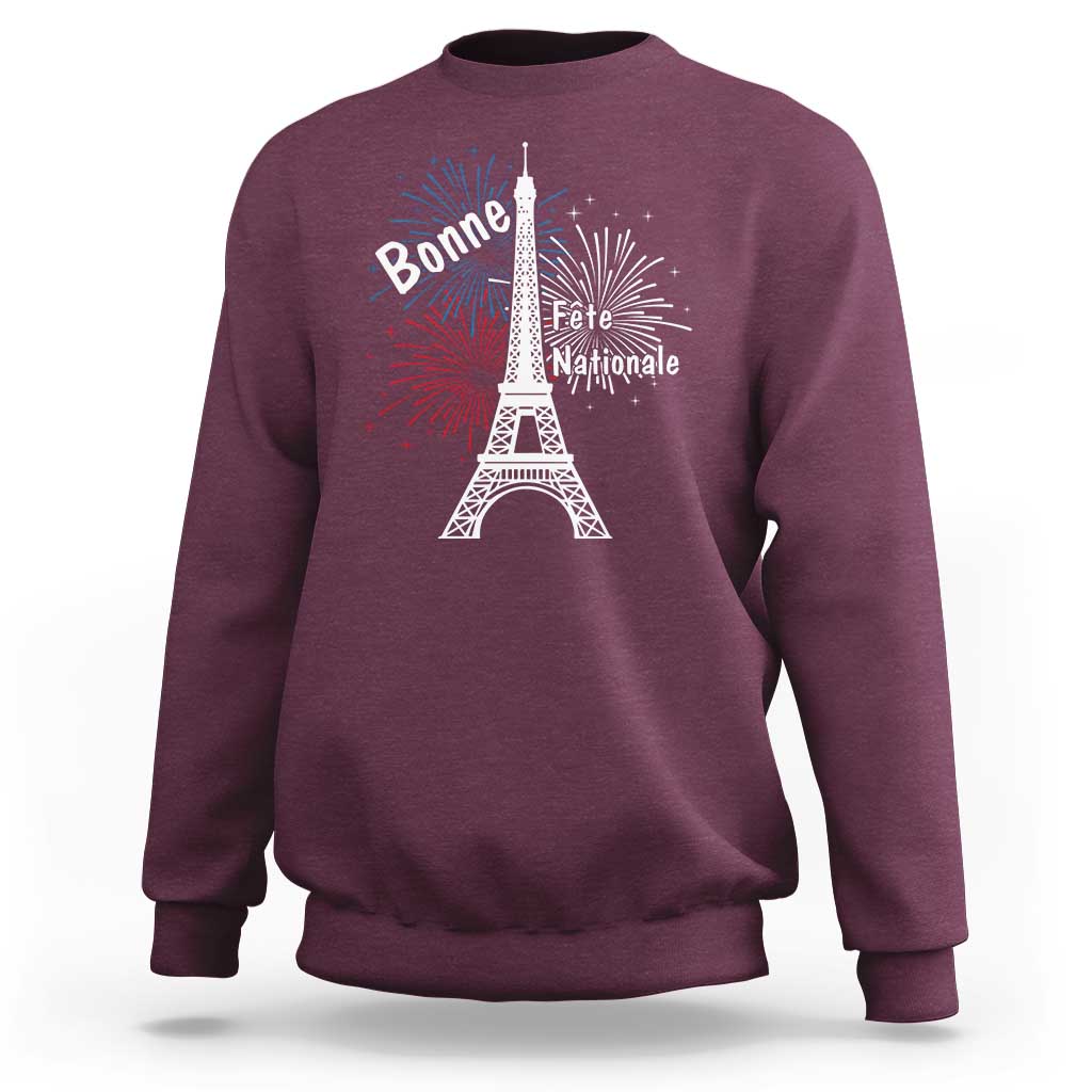 Eiffel Tower France Sweatshirt Bonne Fete Natiionale Paris Bastille Day - Wonder Print Shop