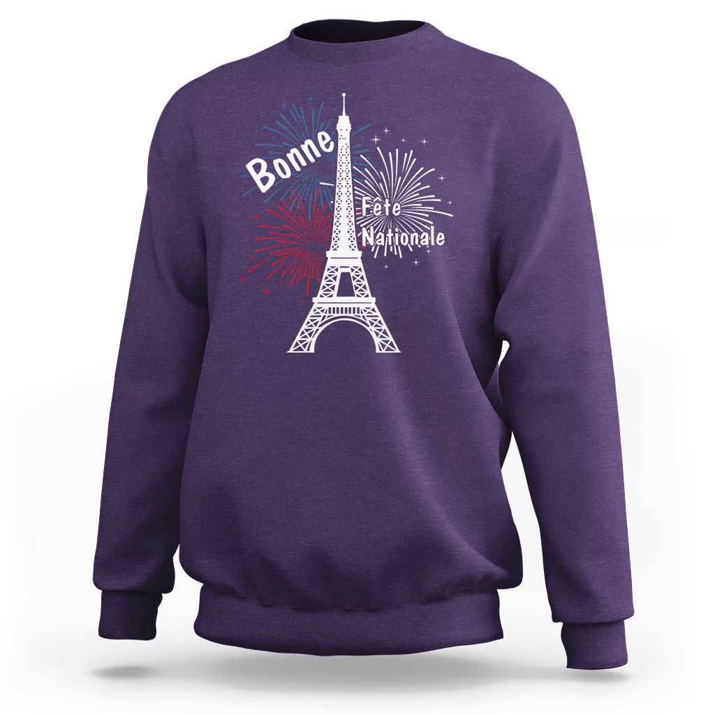 Eiffel Tower France Sweatshirt Bonne Fete Natiionale Paris Bastille Day - Wonder Print Shop