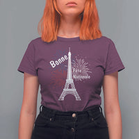 Eiffel Tower France T Shirt For Women Bonne Fete Natiionale Paris Bastille Day - Wonder Print Shop