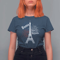 Eiffel Tower France T Shirt For Women Bonne Fete Natiionale Paris Bastille Day - Wonder Print Shop