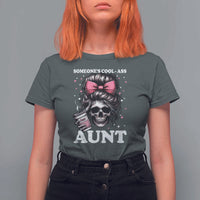Funny Aunt T Shirt For Women Someone's Cool Ass Auntie Skull Coffee - Wonder Print Shop