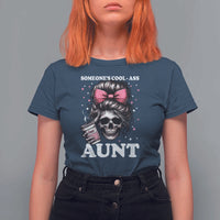 Funny Aunt T Shirt For Women Someone's Cool Ass Auntie Skull Coffee - Wonder Print Shop