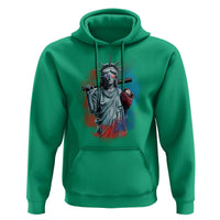 Funny Statue Of Liberty Baseball Hoodie 4th Of July Sport Bat American - Wonder Print Shop