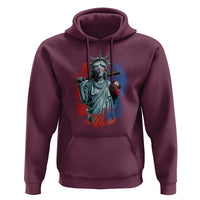 Funny Statue Of Liberty Baseball Hoodie 4th Of July Sport Bat American - Wonder Print Shop
