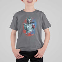 Funny Statue Of Liberty Baseball T Shirt For Kid 4th Of July Sport Bat American - Wonder Print Shop