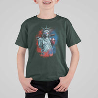 Funny Statue Of Liberty Baseball T Shirt For Kid 4th Of July Sport Bat American - Wonder Print Shop
