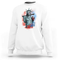 Funny Statue Of Liberty Baseball Sweatshirt 4th Of July Sport Bat American - Wonder Print Shop