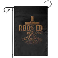 Rooted In Christ Garden Flag Vintage Jesus Christian Cross Bible Verse - Wonder Print Shop