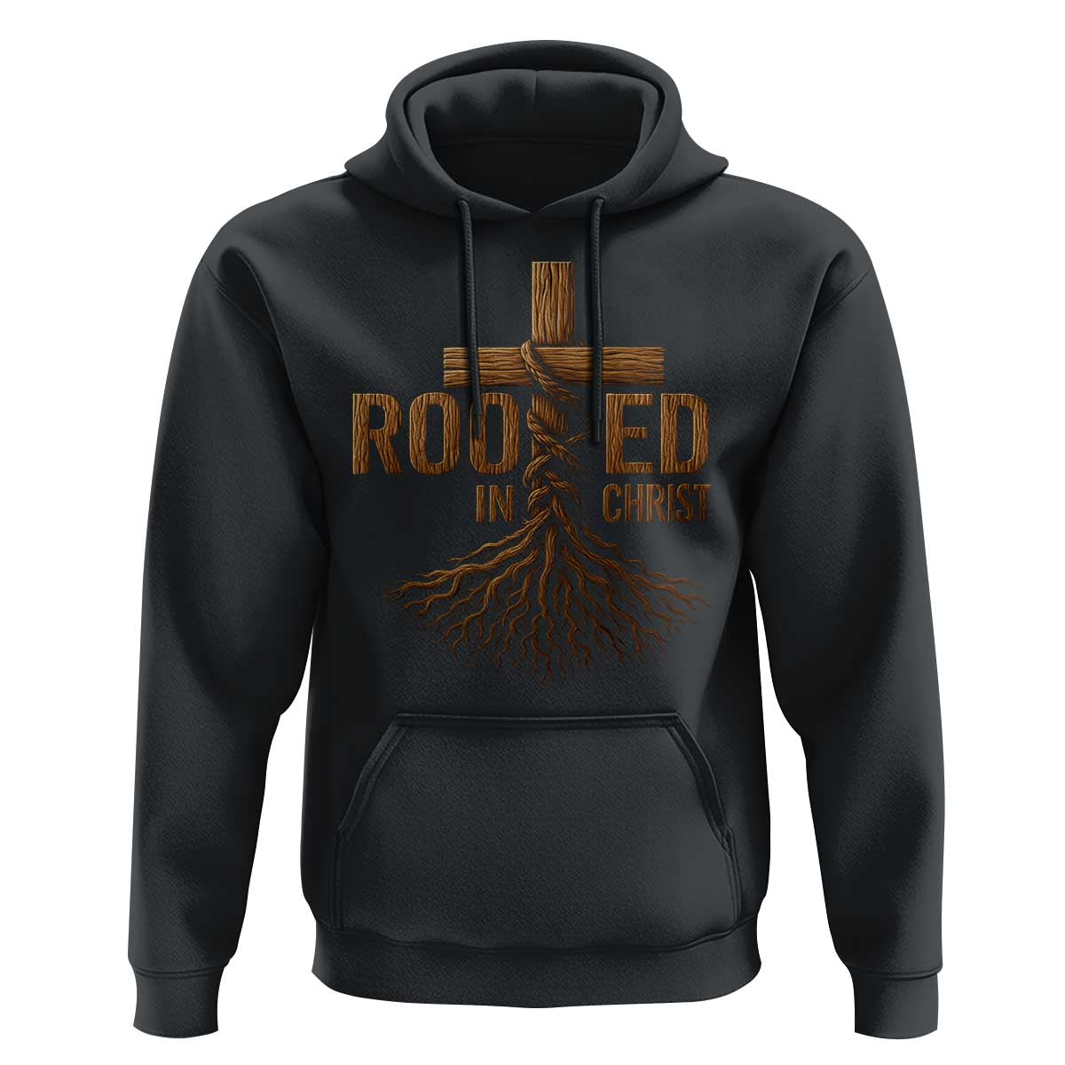 Rooted In Christ Hoodie Vintage Jesus Christian Cross Bible Verse - Wonder Print Shop