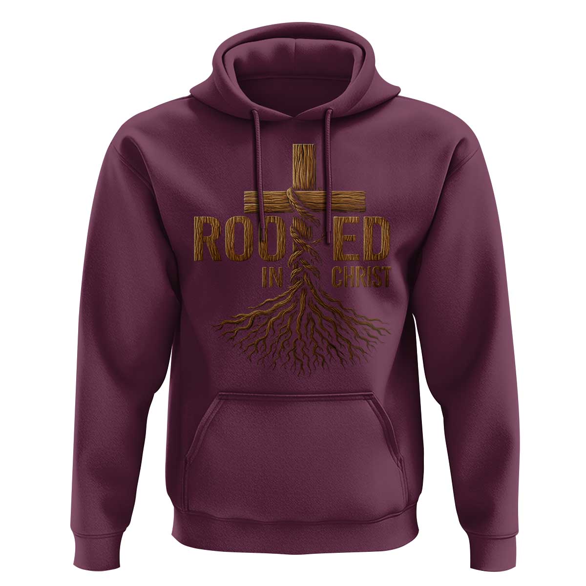 Rooted In Christ Hoodie Vintage Jesus Christian Cross Bible Verse - Wonder Print Shop