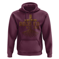Rooted In Christ Hoodie Vintage Jesus Christian Cross Bible Verse - Wonder Print Shop